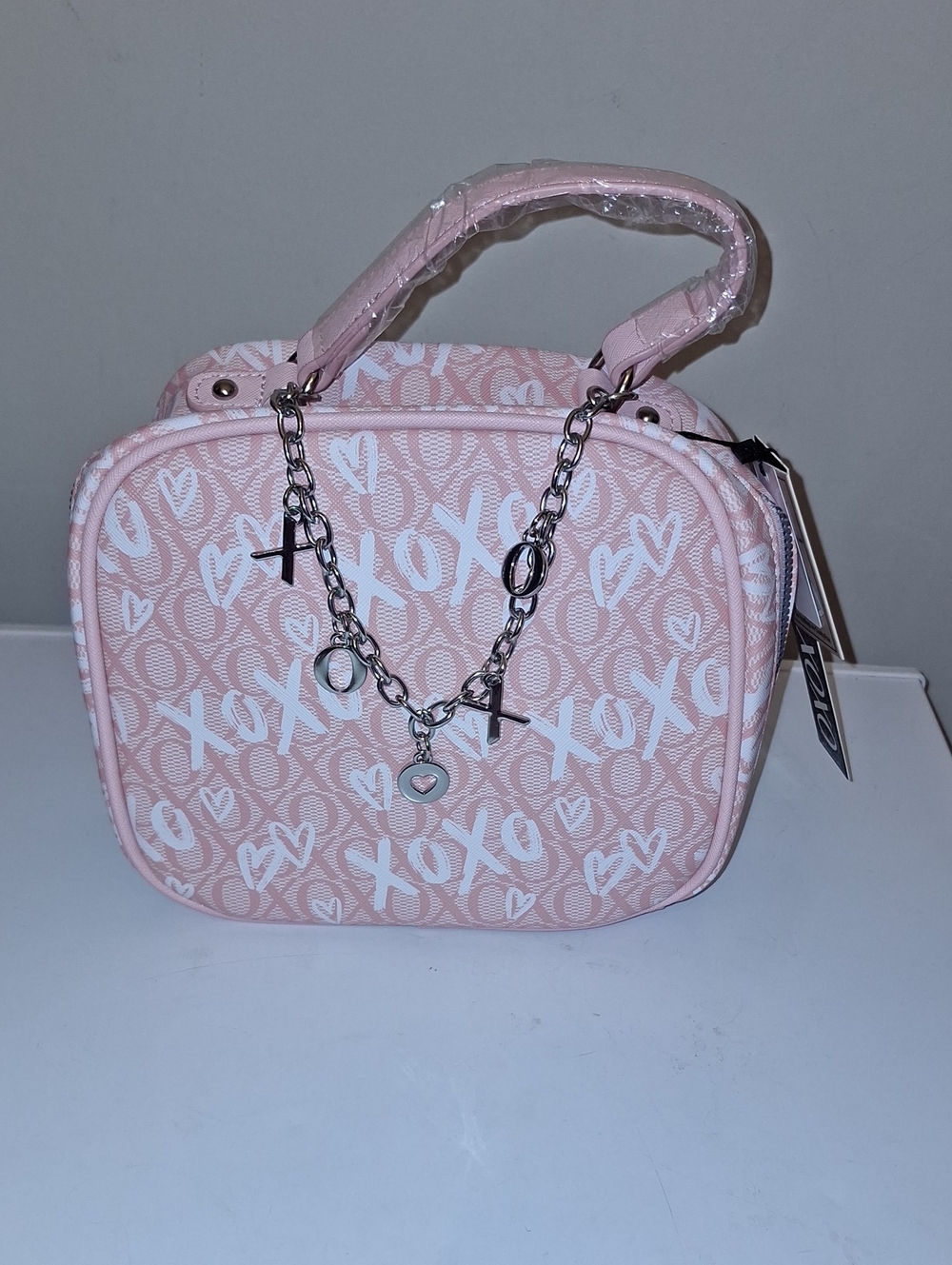 XOXO BLUE Logo Heart Charm Crossbody Tote